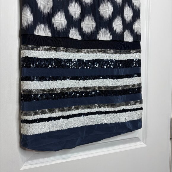 Sachin + Babi For Ankasa Blue/White Sequin Sheath Dress Size 4 - Picture 3 of 7